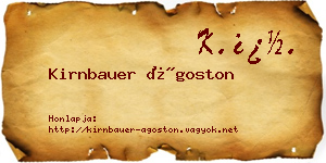 Kirnbauer Ágoston névjegykártya